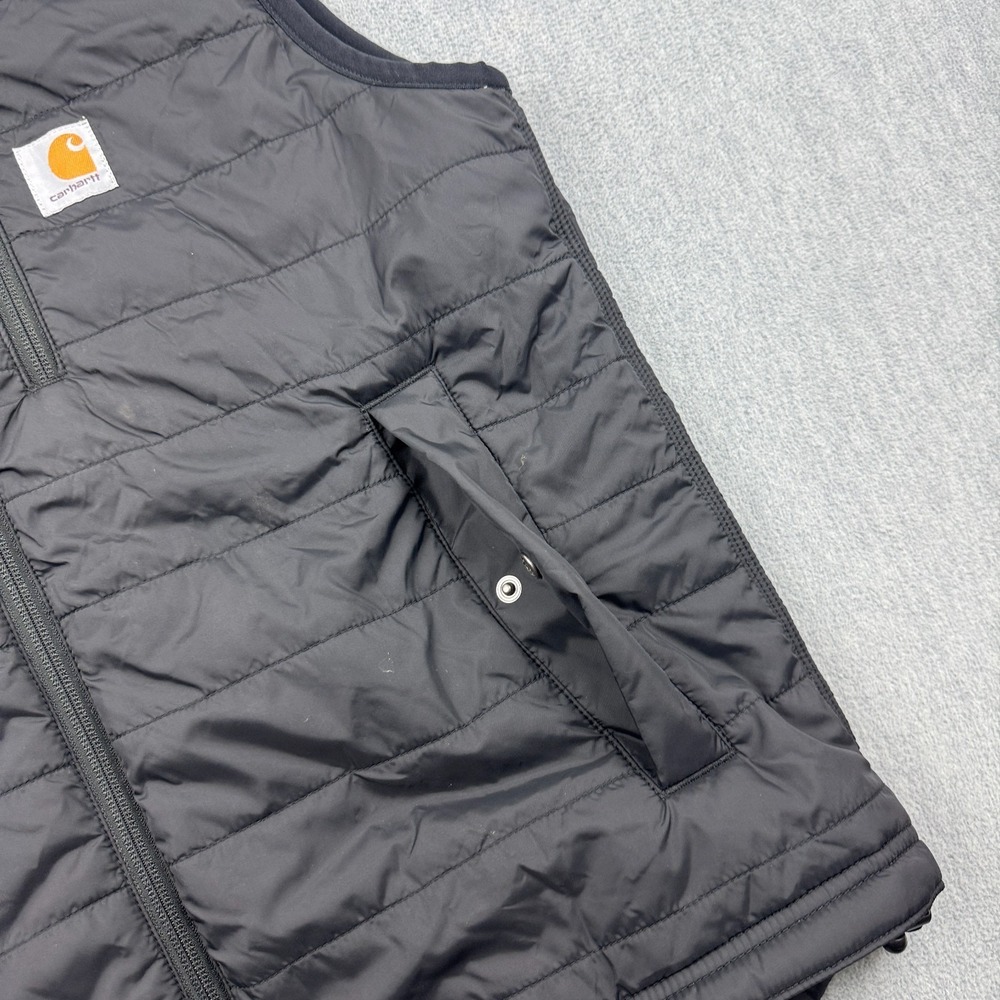 Carhartt Vest Men Medium Black‎ Gilliam Lightweight Water Resistant Relaxed Logo - Picture 8 of 12